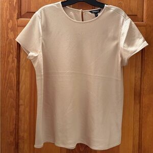 Express Women's Short Sleeve Textured Crewneck Top - Blush